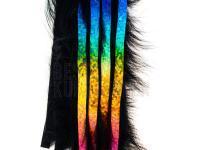 Hareline Zonkerstrips Bling Rabbit Strips - Black with Holo Rainbow Accent