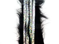 Hareline Zonkerstrips Bling Rabbit Strips - Black with Holo Silver Accent