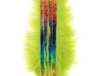 Hareline Zonkerstrips Bling Rabbit Strips - Chartreuse with Holo Rainbow Accent