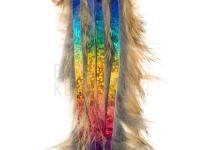 Hareline Zonkerstrips Bling Rabbit Strips - Hare's Ear with Holo Rainbow Accent