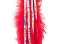 Hareline Zonkerstrips Bling Rabbit Strips - Sockeye Red with Holo Silver Accent