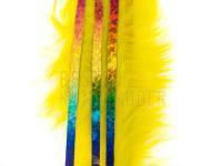 Hareline Zonkerstrips Bling Rabbit Strips - Yellow with Holo Rainbow Accent